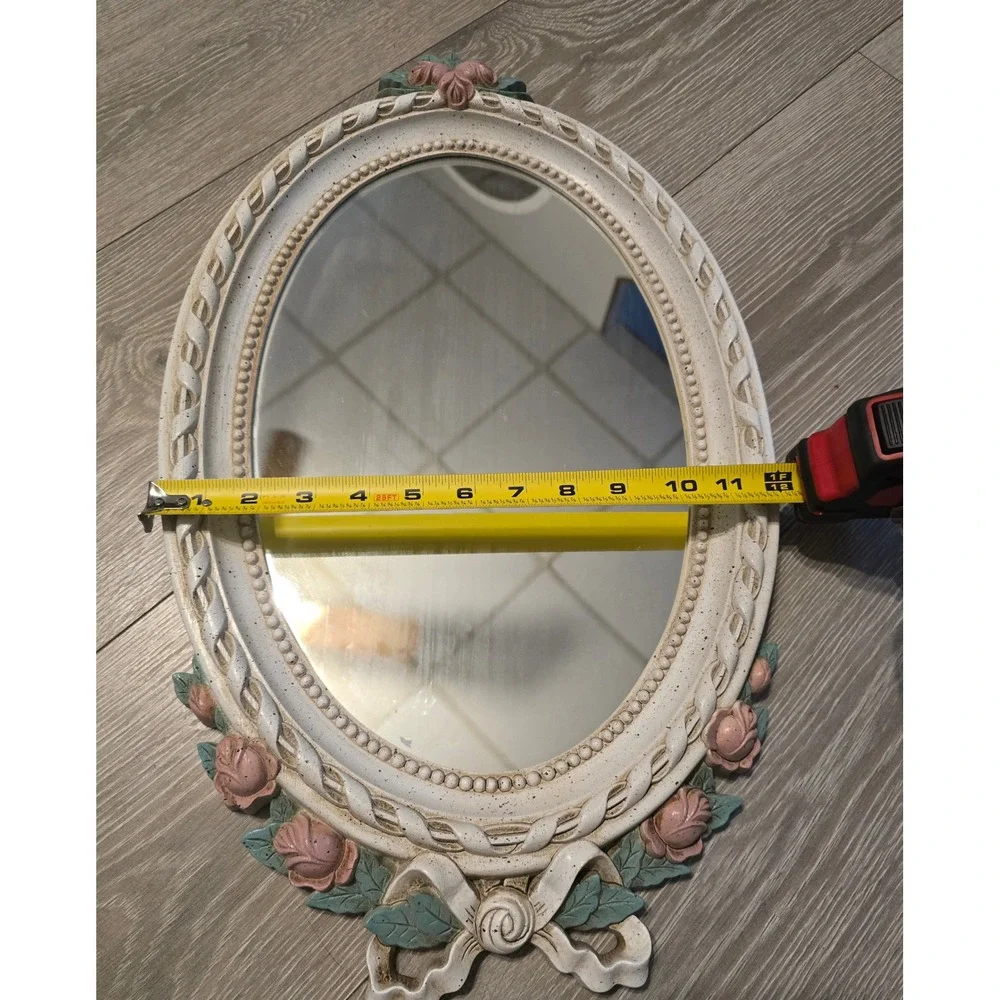 Vintage Burwood Products 1991 Rose Bow Homco Mirror And Shelf Set Cottagecore